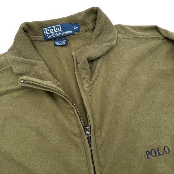 Polo Ralph Lauren Other - Polo Ralph Lauren Men's XL Full Zip Jacket Olive Green Solid Cotton Blend